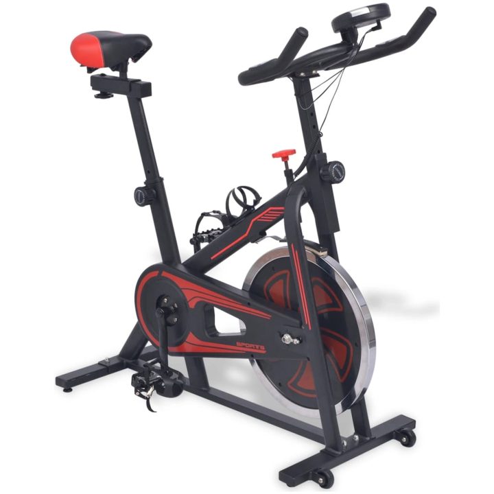 Motionscykel med pulsmätare svart och röd vidaXL – bild 2
