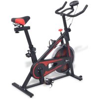 Motionscykel med pulsmätare svart och röd vidaXL