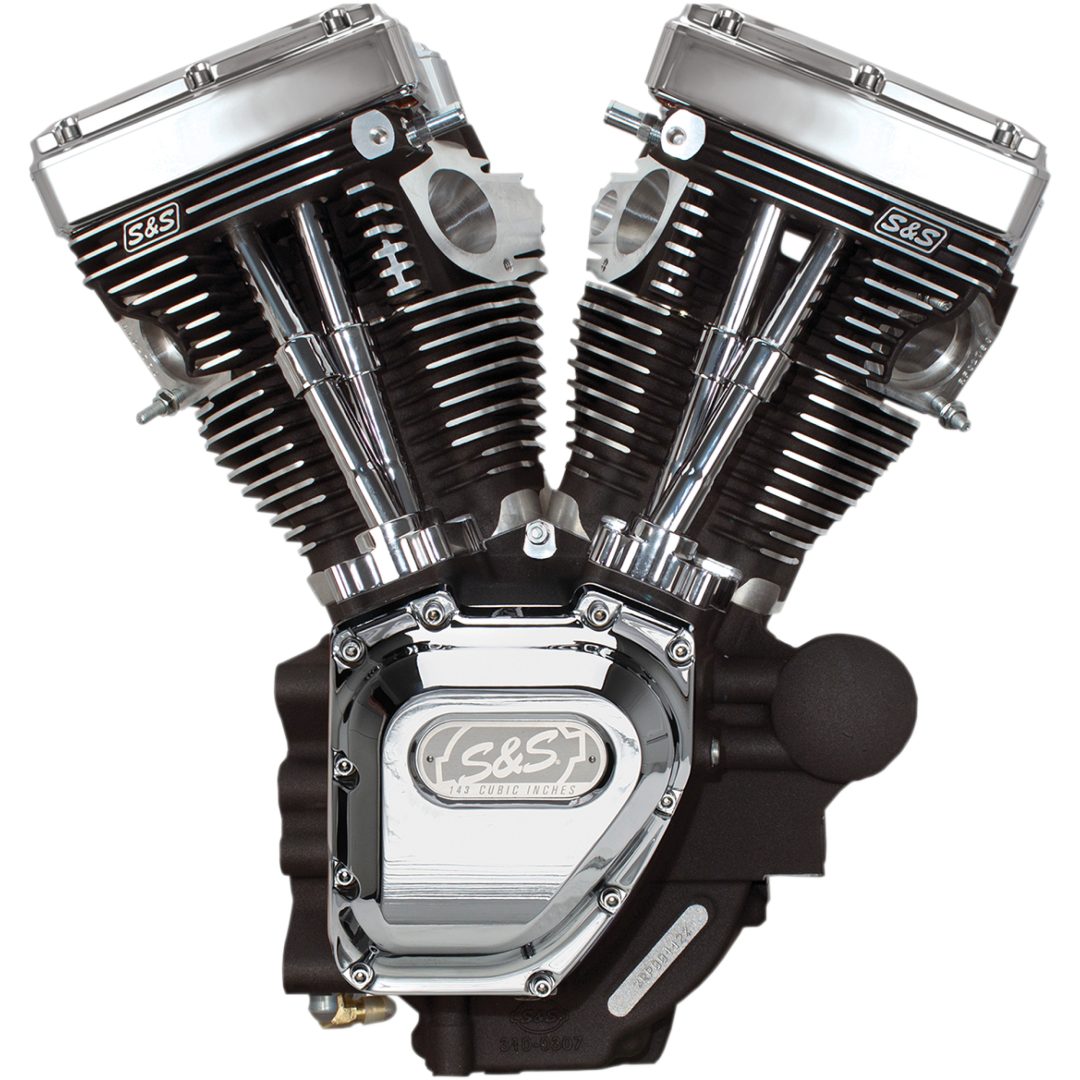 Motor T-Series Long Block Krom Svart Wrinkle S&S Cycle Motor