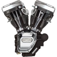 Motor T-Series Long Block Krom Svart Wrinkle S&S Cycle