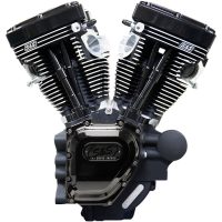 Motor T-Series Long Block Krom Svart Wrinkle S&S Cycle