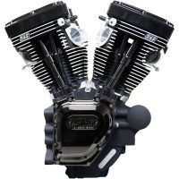 Motor T-Series Long Block Krom Svart Wrinkle S&S Cycle
