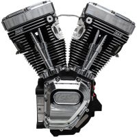 Motor T111 Long Block Krom/veckad Svart S&S Cycle
