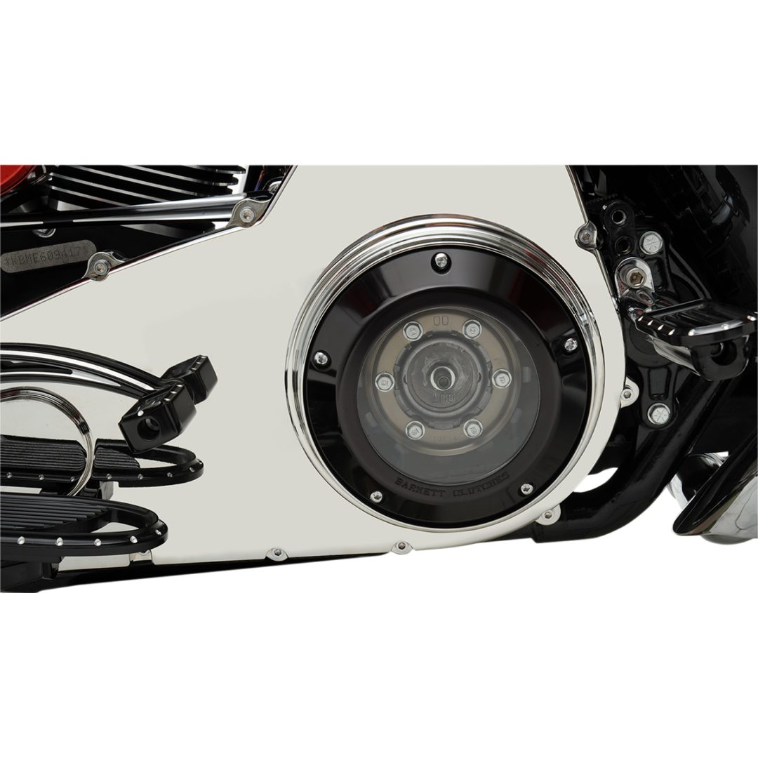 Motorkåpa OEM Scorpion Aluminium Clear / Svart BARNETT Derbykåpa – bild 3