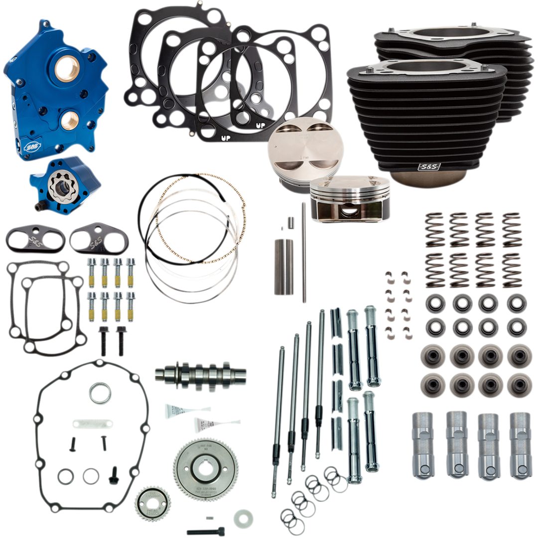 Motorkit Power Package 128" Prestanda Svart Wrinkle S&S Cycle