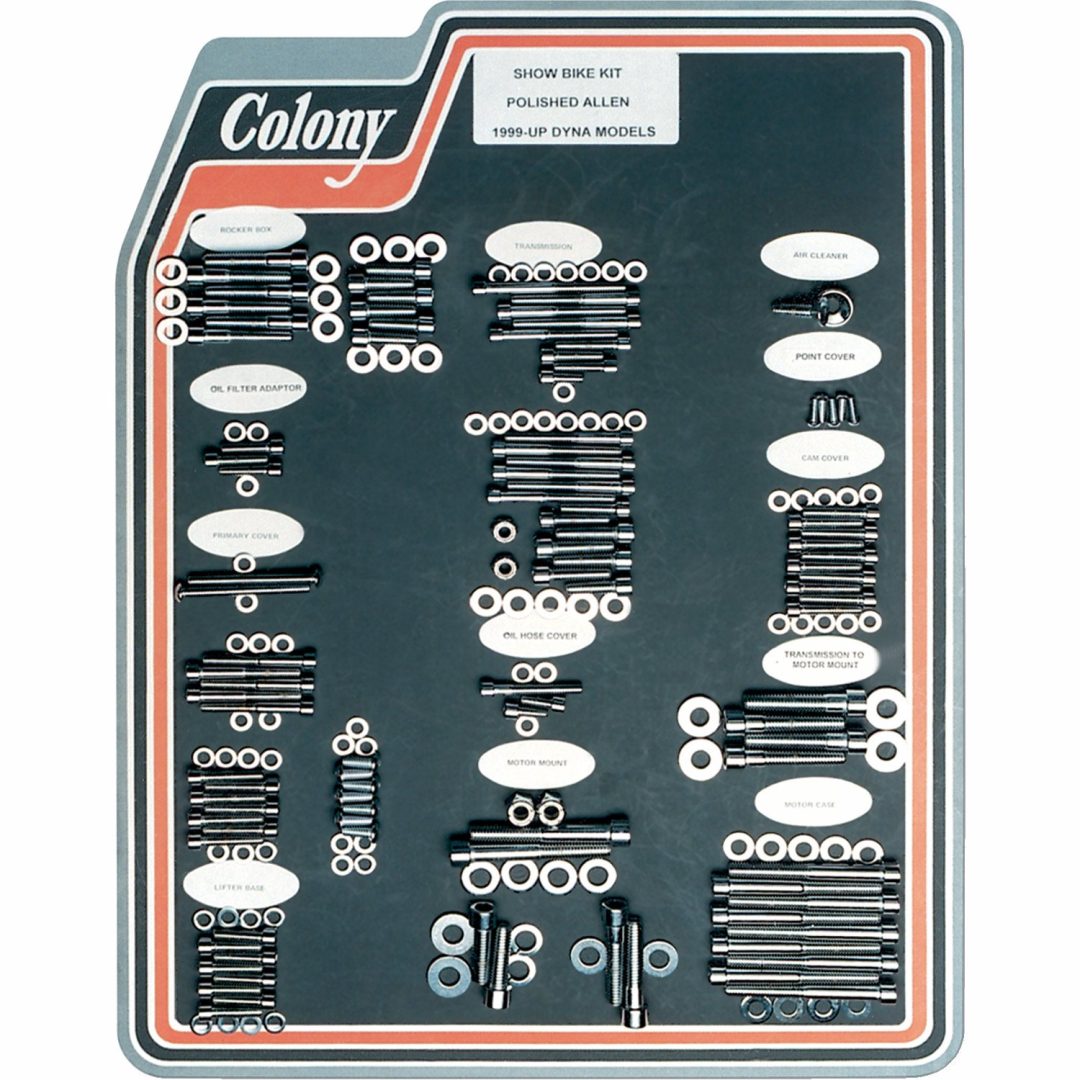 Motorsats Bultar Krom Polerad Silver COLONY