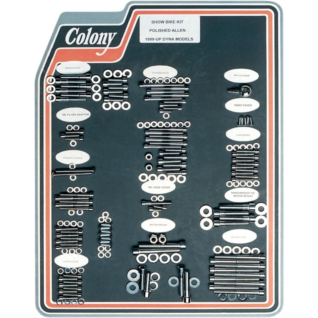 Motorsats Bultar Krom Polerad Silver COLONY