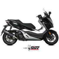 Mover Silencer Black Stainless Steel/Black ABS End Cap Honda Forza 300 Mivv