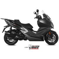 Mover Silencer Black Stainless Steel/Black ABS End Cap Kymco Xciting 400I S Mivv