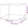 Myggnät för inomhus utomhus 156 mesh vit 300x300x200 cm vidaXL 3 x 3 x 2 m – miniatyr 9