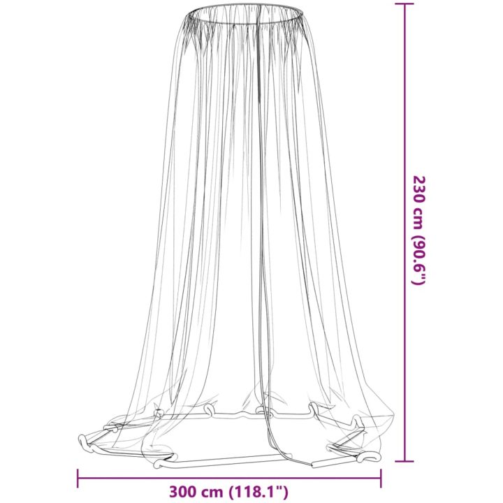 Myggnät för paraply 220 mesh svart Φ vidaXL 300 x 230 cm – bild 6