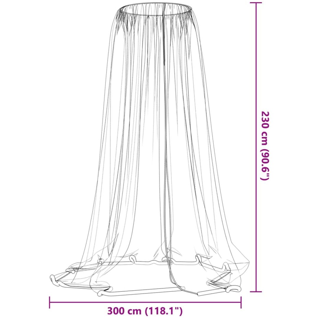 Myggnät för paraply 220 mesh vit Φ vidaXL 300 x 230 cm – bild 6