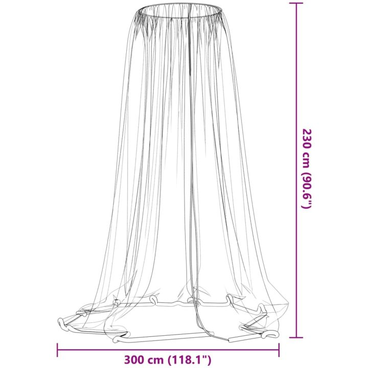 Myggnät för paraply 220 mesh vit Φ vidaXL 300 x 230 cm – bild 6