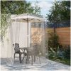 Myggnät för paraply 220 mesh vit Φ vidaXL 300 x 230 cm – miniatyr 1