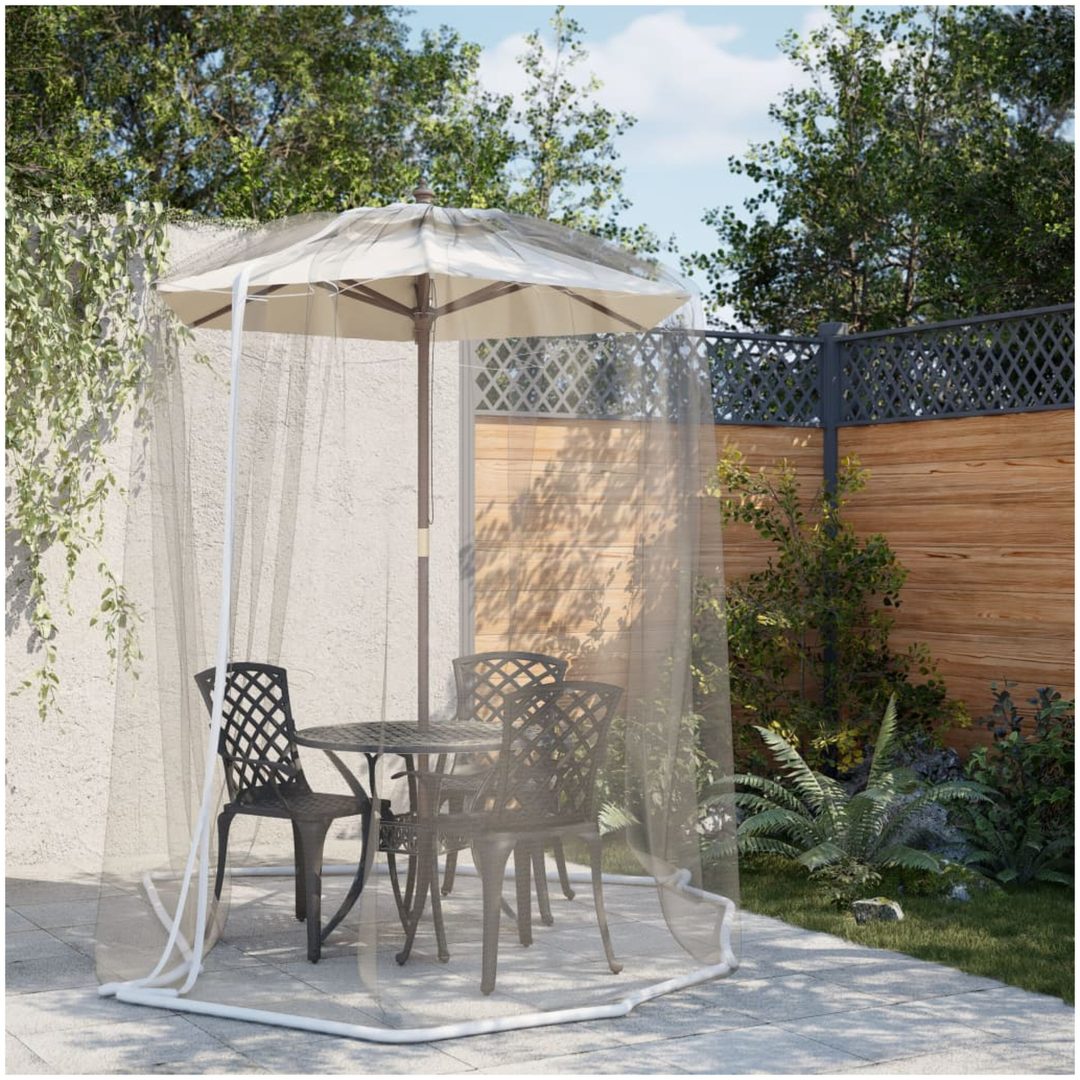 Myggnät för paraply 220 mesh vit Φ vidaXL 300 x 230 cm