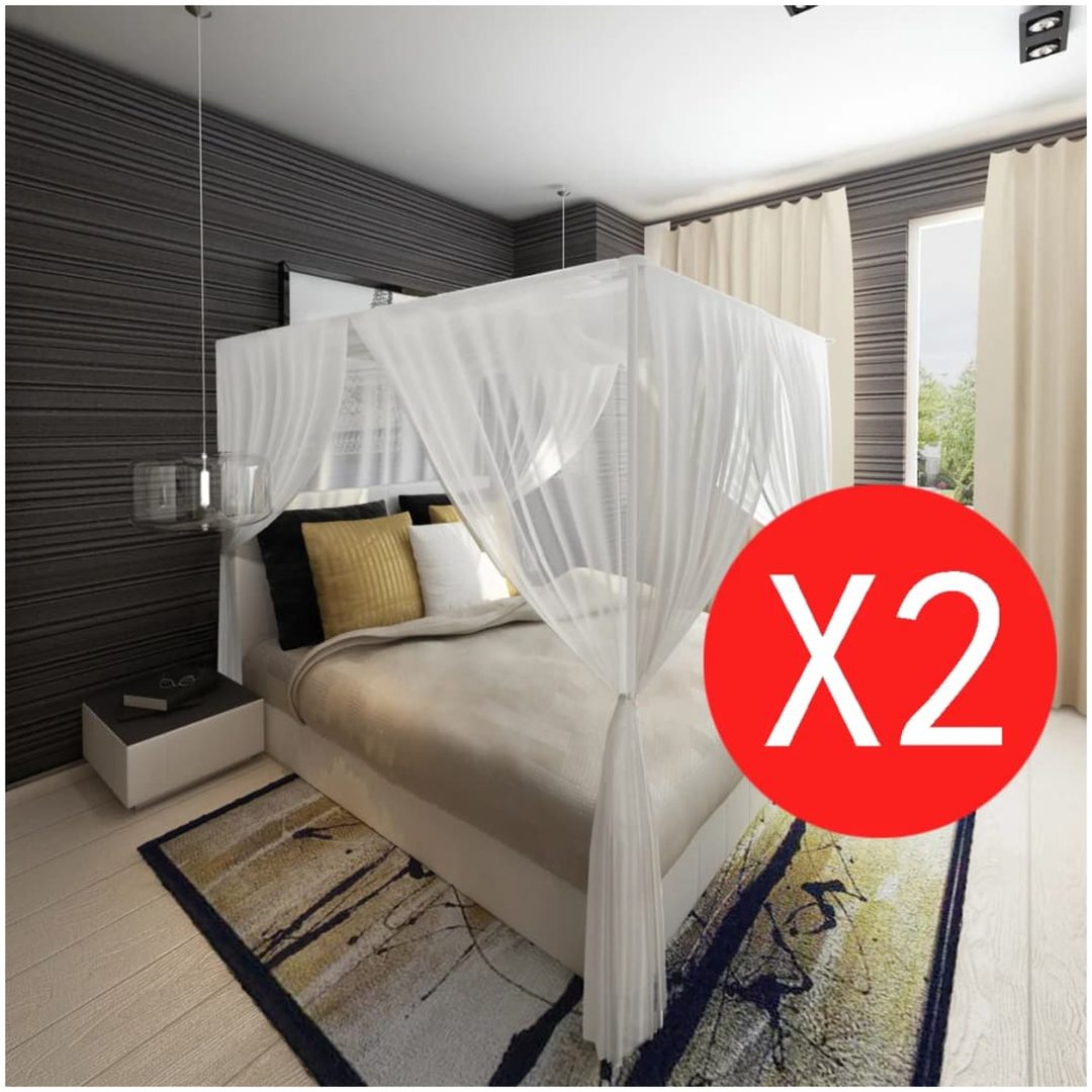 Myggnät för säng 220x200x210 cm vit 2-pack vidaXL