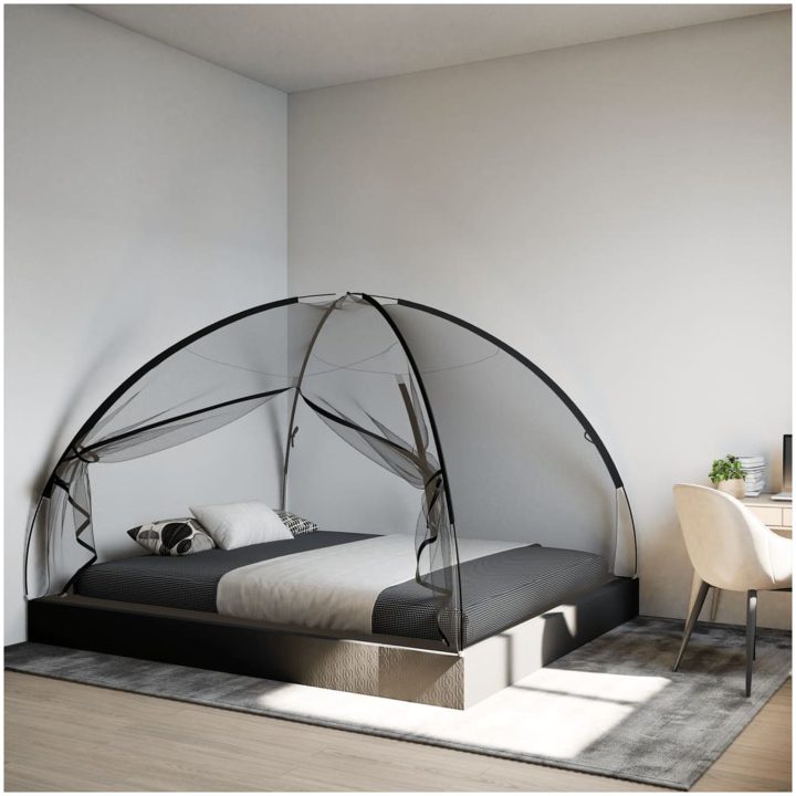 Myggnät med dörrar 220 mesh svart 200x180x135 cm vidaXL 200 x 180 x 150 cm – bild 3
