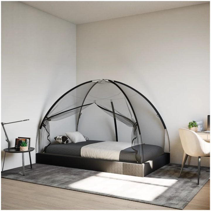 Myggnät med dörrar 220 mesh svart vidaXL 200 x 120 x 130 cm – bild 3