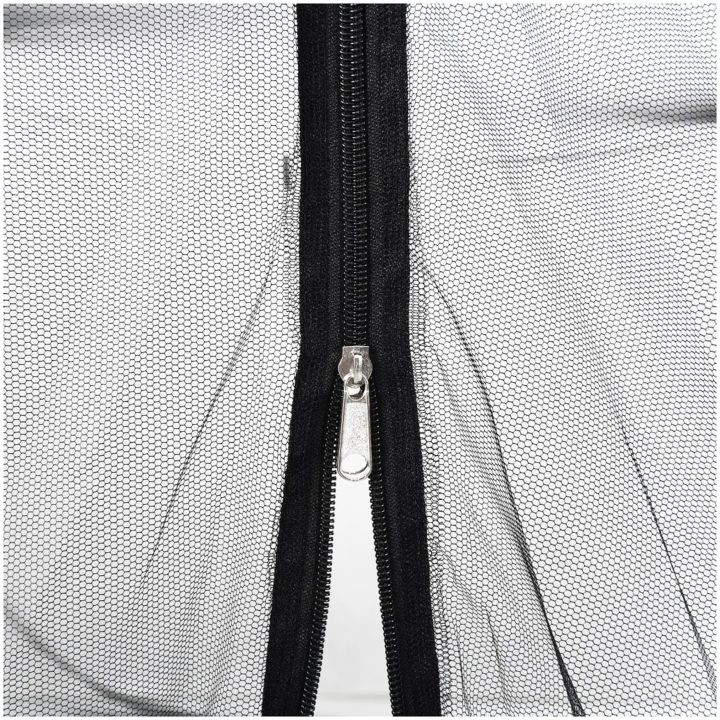 Myggnät med dörrar 220 mesh svart vidaXL 200 x 120 x 130 cm – bild 7