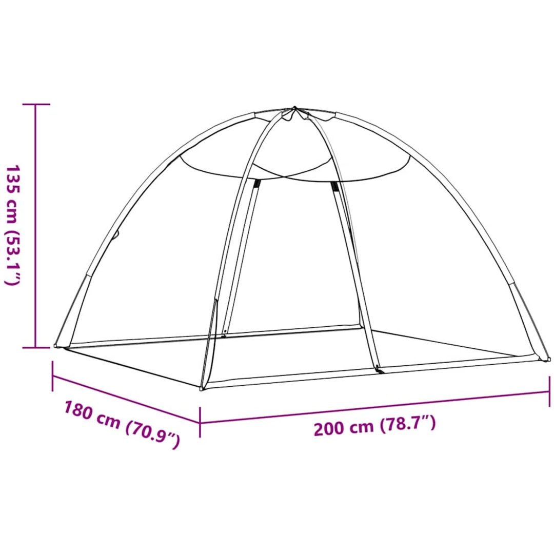 Myggnät med dörrar 220 mesh vit vidaXL 200 x 180 x 135 cm – bild 8