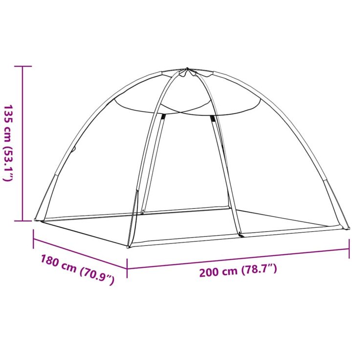 Myggnät med dörrar 220 mesh vit vidaXL 200 x 180 x 135 cm – bild 8
