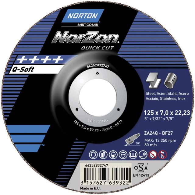 Navrondell för vinkelslipmaskiner Norton Norzon Quick Cut
