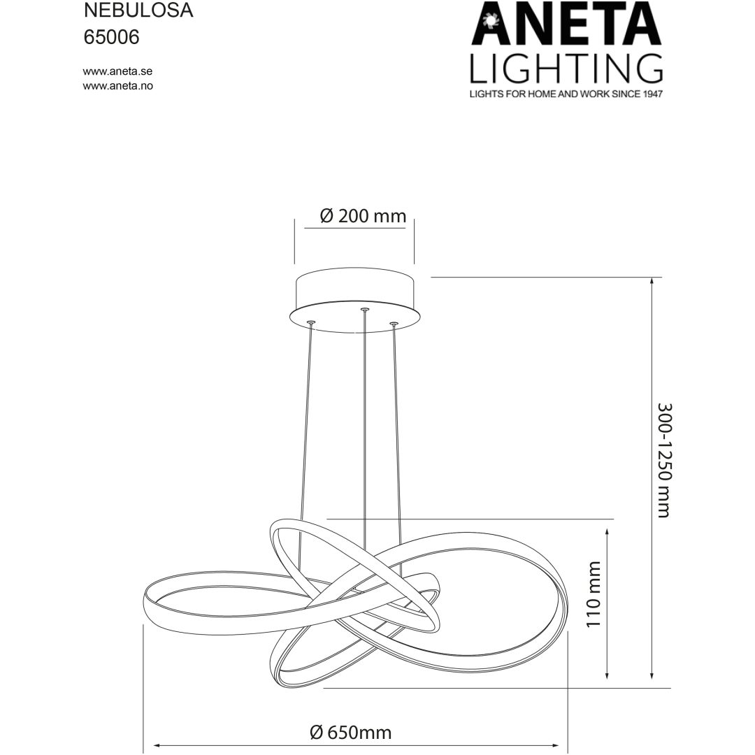 Nebulosa Taklampa, Svart ANETA HOME Svart – bild 5