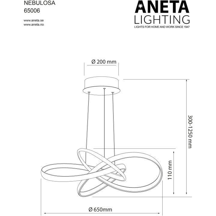 Nebulosa Taklampa, Svart ANETA HOME Svart – bild 5