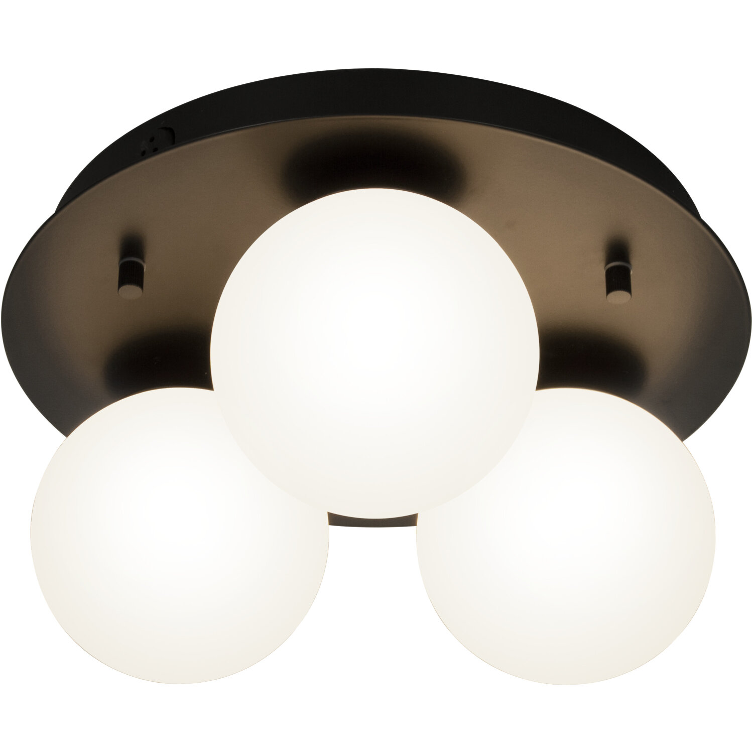 Badrumslampa aneta lighting - Nicosia plafond 3 a, bad, svart sockel g9 br opalvit metall