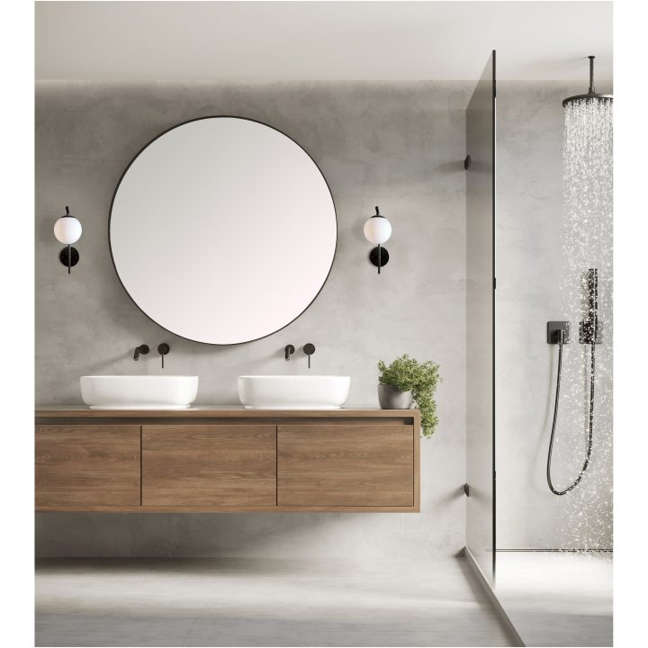 Nicosia Vägglampa, Bad, Svart ANETA HOME Svart /Opalvit – bild 2