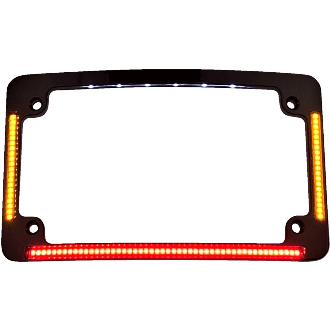 Nummerskylthållare All-in-one Krom/Orange/Röd/Vit CUSTOM DYNAMICS FRAME LP RADIUS CHROME – bild 2