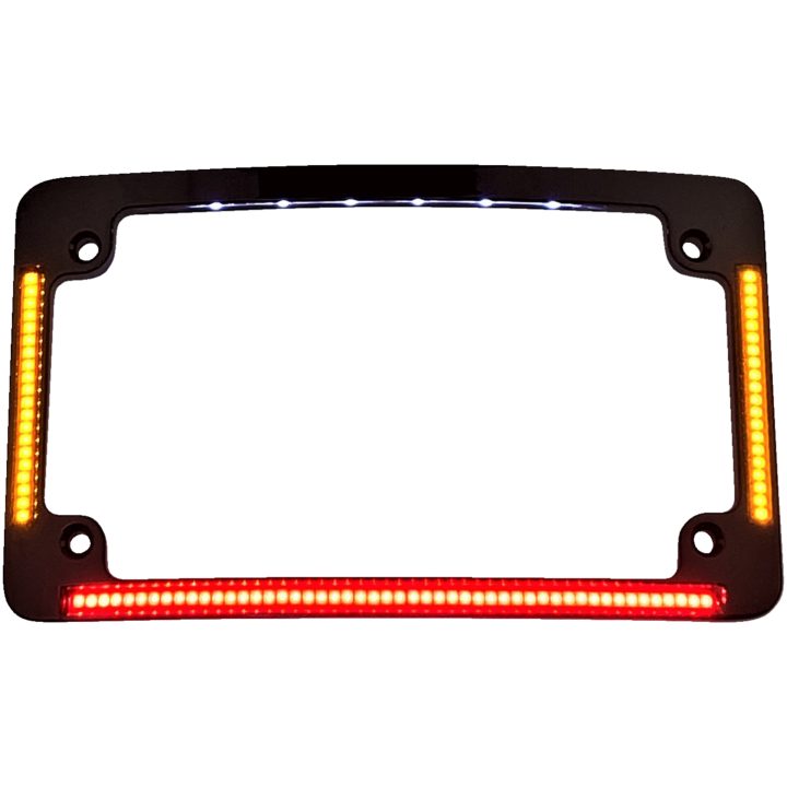 Nummerskylthållare All-in-one Krom/Orange/Röd/Vit CUSTOM DYNAMICS FRAME LP RADIUS CHROME – bild 2