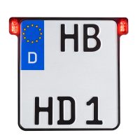 Nummerskylthållare Allt-i-ett 2.0 Med Led-skyltbelysning, Broms- Och Bakljus Anodiserad/Svart HEINZ BIKES