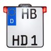 Nummerskylthållare Allt-i-ett 2.0 Med Led Skyltbelysning, Broms- Och Bakljus Anodiserad/Svart HEINZ BIKES Baklykta/Nummerskyltshållare – miniatyr 1