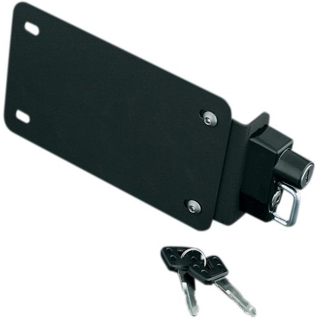 Nummerskylthållare Med Hjälmlås Svart KURYAKYN FRAME LP W/LOCK