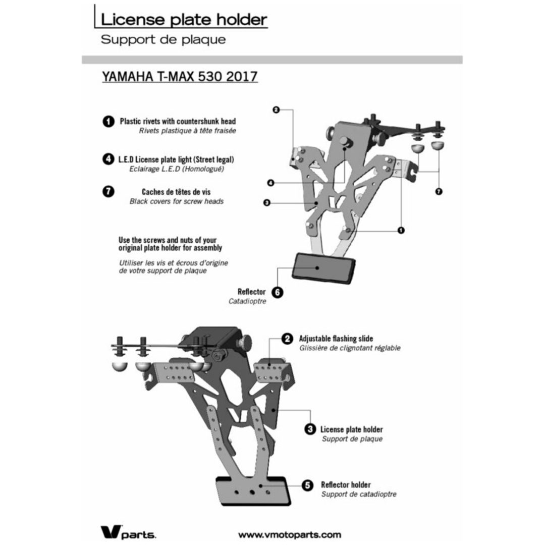 Nummerskylthållare Svart V PARTS Svart – bild 7