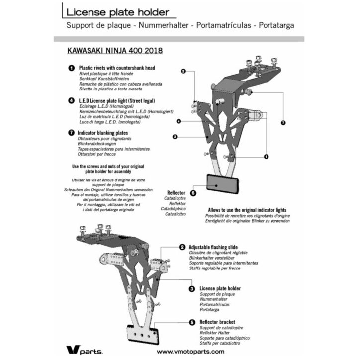 Nummerskyltshållare Svart V PARTS Svart – bild 4
