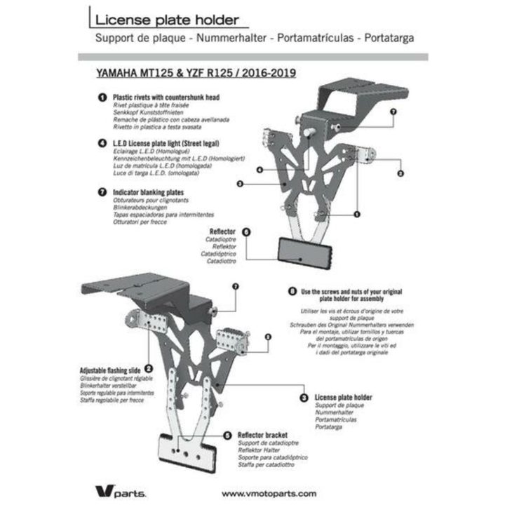 Nummerskyltshållare Svart V PARTS Svart – bild 9