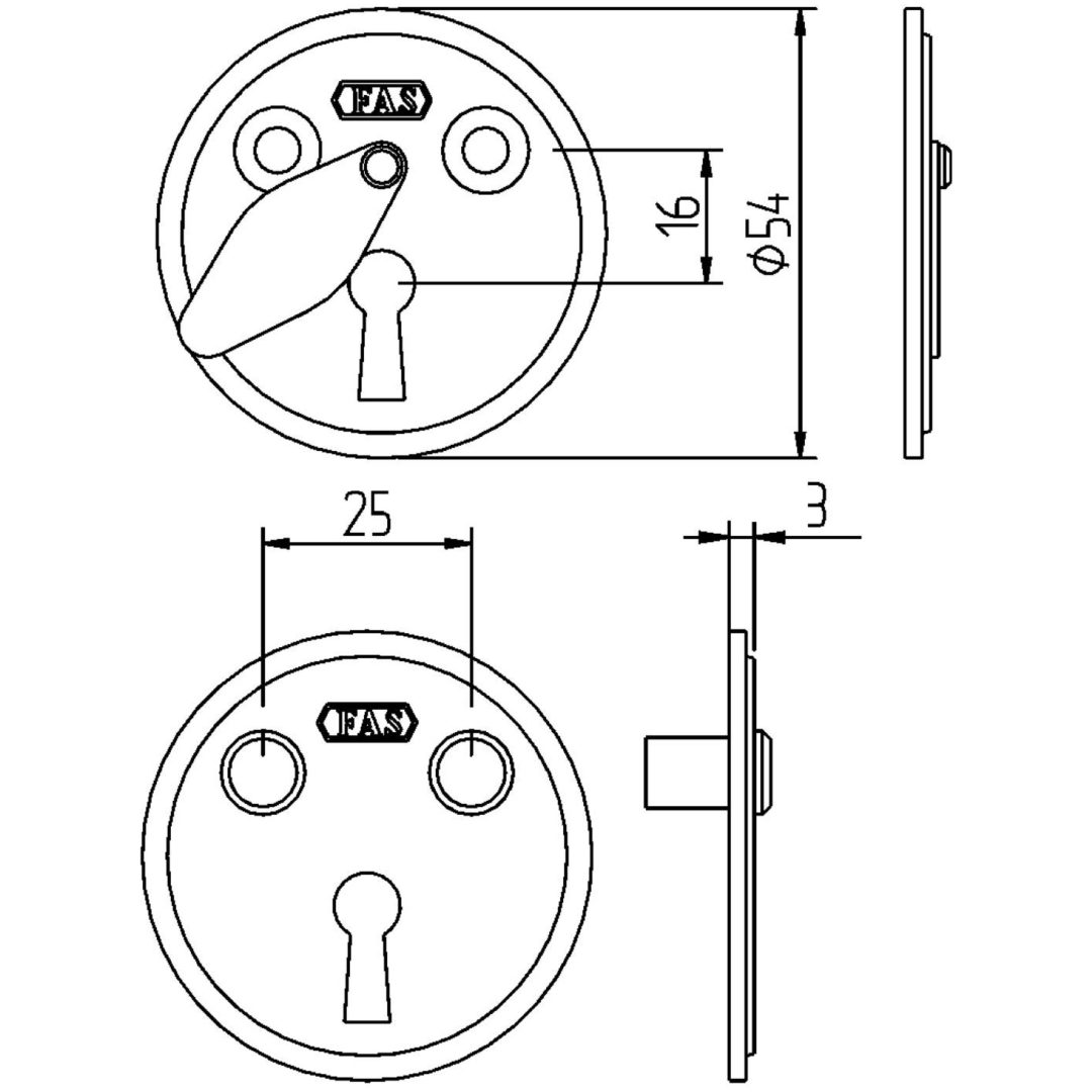 Nyckelskylt 5301 Krom Sb /fas ASSA NYCKELSKYLT FAS 5301 MP1 – bild 2
