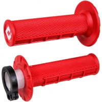 ODI Half-Waffle MX Lock-On Grip Set Red