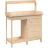 Odlingsbänk med skåp 110,5x45x124,5 cm massivt granträ vidaXL – miniatyr 2