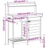 Odlingsbänk med skåp 110,5x45x124,5 cm massivt granträ vidaXL – miniatyr 12