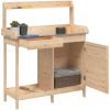 Odlingsbänk med skåp 110,5x45x124,5 cm massivt granträ vidaXL – miniatyr 5