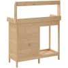 Odlingsbänk med skåp 110,5x45x124,5 cm massivt granträ vidaXL – miniatyr 9