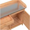 Odlingsbänk med skåp brun 110,5x45x124,5 cm massivt granträ vidaXL – miniatyr 11