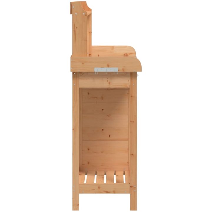 Odlingsbänk med skåp brun 110,5x45x124,5 cm massivt granträ vidaXL – bild 8