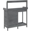 Odlingsbänk med skåp grå 110,5x45x124,5 cm massivt granträ vidaXL – miniatyr 9