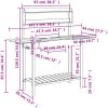 Odlingsbänk med vask 110,5x45x124,5 cm massivt granträ vidaXL – miniatyr 12