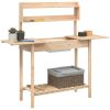 Odlingsbänk med vask 110,5x45x124,5 cm massivt granträ vidaXL – miniatyr 5