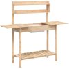 Odlingsbänk med vask 110,5x45x124,5 cm massivt granträ vidaXL – miniatyr 6